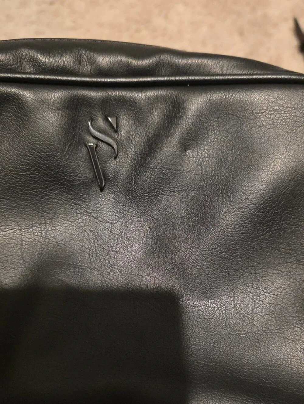 Simply Vera Vera Wang Black Leather Crossbody Messenger with Chain Strap
